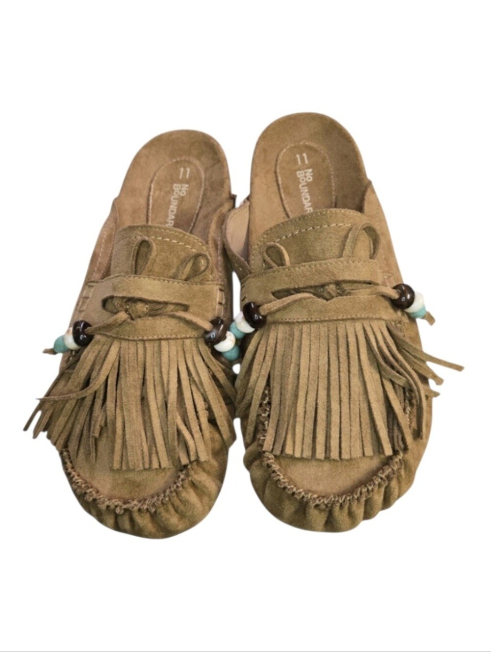 No Boundaries Women's Fringe Slip On Moccasin in Brown, Size 11 NWT!! - Picture 2 of 7